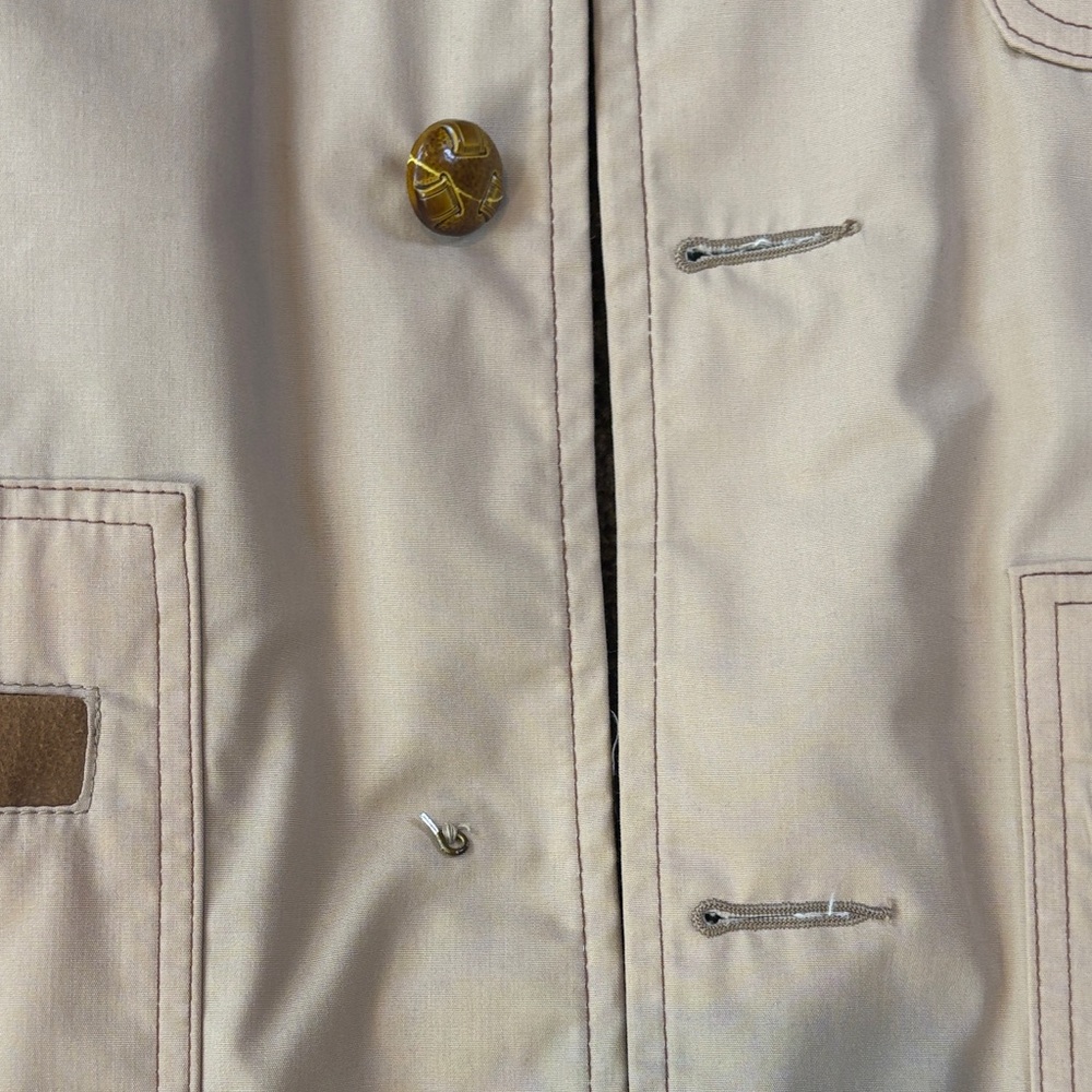 Men's Vintage Tan Jacket with Brown Accents - Picture 4 of 6